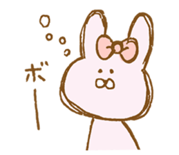 Girly rabbit wearing a ribbon sticker #13794201