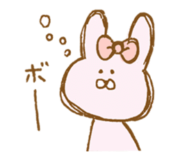 Girly rabbit wearing a ribbon sticker #13794201
