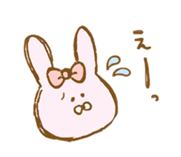 Girly rabbit wearing a ribbon sticker #13794202