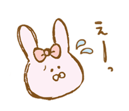 Girly rabbit wearing a ribbon sticker #13794202