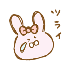 Girly rabbit wearing a ribbon sticker #13794203