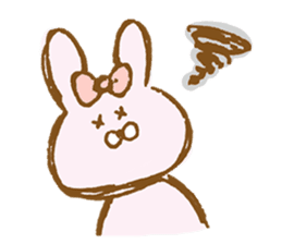 Girly rabbit wearing a ribbon sticker #13794204