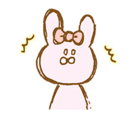 Girly rabbit wearing a ribbon sticker #13794205
