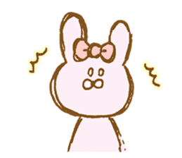 Girly rabbit wearing a ribbon sticker #13794205