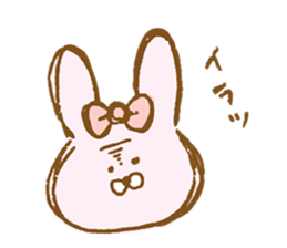 Girly rabbit wearing a ribbon sticker #13794206
