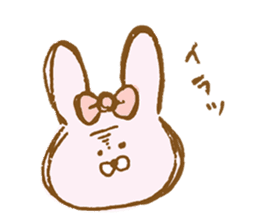 Girly rabbit wearing a ribbon sticker #13794206