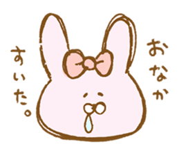 Girly rabbit wearing a ribbon sticker #13794208