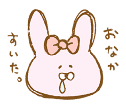 Girly rabbit wearing a ribbon sticker #13794208