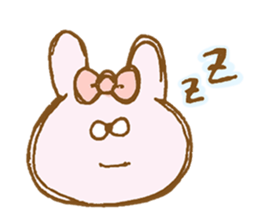 Girly rabbit wearing a ribbon sticker #13794209