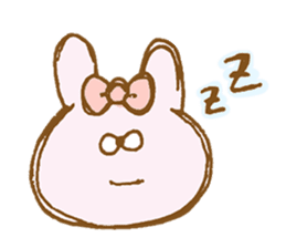 Girly rabbit wearing a ribbon sticker #13794209