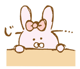 Girly rabbit wearing a ribbon sticker #13794210
