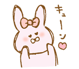 Girly rabbit wearing a ribbon sticker #13794211