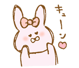 Girly rabbit wearing a ribbon sticker #13794211