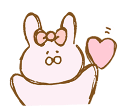 Girly rabbit wearing a ribbon sticker #13794212