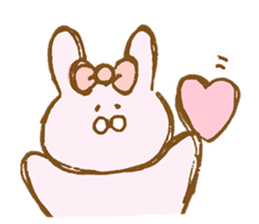 Girly rabbit wearing a ribbon sticker #13794212