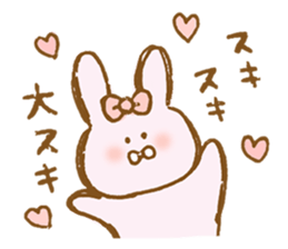Girly rabbit wearing a ribbon sticker #13794213