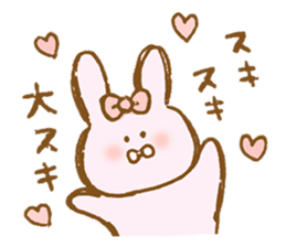 Girly rabbit wearing a ribbon sticker #13794213