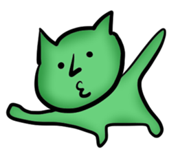 Green good cat sticker #13794430