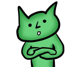 Green good cat sticker #13794432