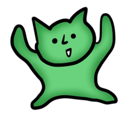 Green good cat sticker #13794433