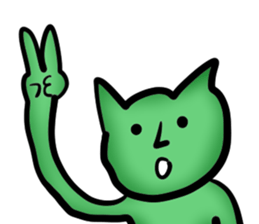Green good cat sticker #13794435