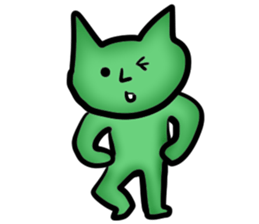 Green good cat sticker #13794437