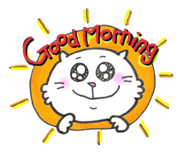 Japanese white cat3 sticker #13794494