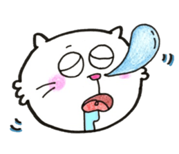 Japanese white cat3 sticker #13794497