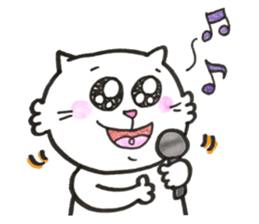 Japanese white cat3 sticker #13794503