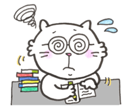 Japanese white cat3 sticker #13794507