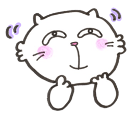 Japanese white cat3 sticker #13794510