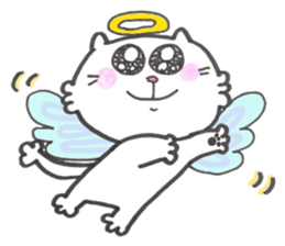 Japanese white cat3 sticker #13794511