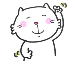Japanese white cat3 sticker #13794513
