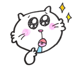 Japanese white cat3 sticker #13794514
