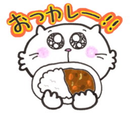 Japanese white cat3 sticker #13794524