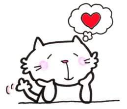 Japanese white cat3 sticker #13794528