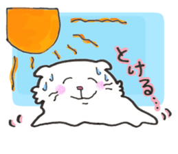 Japanese white cat3 sticker #13794529