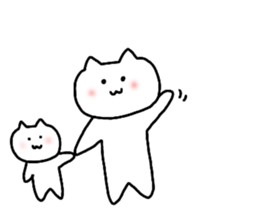 Mutter of a white cat sticker #13795216