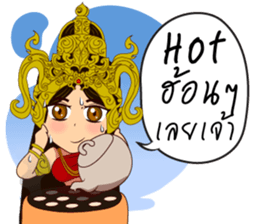 Lai Kanok Cartoon Lady V.Nakee thai/eng sticker #13796999