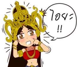 Lai Kanok Cartoon Lady V.Nakee thai/eng sticker #13797001