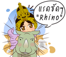 Lai Kanok Cartoon Lady V.Nakee thai/eng sticker #13797004