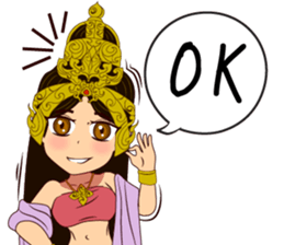 Lai Kanok Cartoon Lady V.Nakee thai/eng sticker #13797005