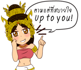 Lai Kanok Cartoon Lady V.Nakee thai/eng sticker #13797011