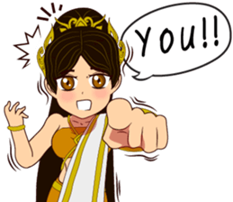 Lai Kanok Cartoon Lady V.Nakee thai/eng sticker #13797019