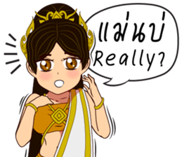 Lai Kanok Cartoon Lady V.Nakee thai/eng sticker #13797021