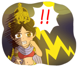 Lai Kanok Cartoon Lady V.Nakee thai/eng sticker #13797023