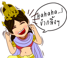 Lai Kanok Cartoon Lady V.Nakee thai/eng sticker #13797027