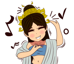 Lai Kanok Cartoon Lady V.Nakee thai/eng sticker #13797029