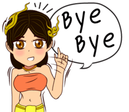 Lai Kanok Cartoon Lady V.Nakee thai/eng sticker #13797033