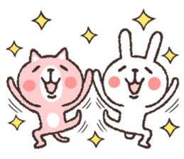 The rabbit & cat sticker sticker #13799614